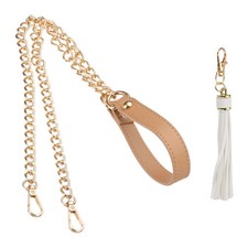 39 Inch Purse Chain Strap Purse Strap Replacement with Tassel, Khaki/Gold