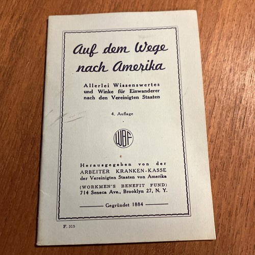 Auf Dem Wege Nach Amerika Immigrant German Staton Island New York Antique 1884