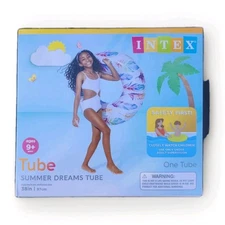🌴 ⭐ Intex Summer Dreams Inflatable Pool Tube 38" Kids Swim Ring - Boho Feather