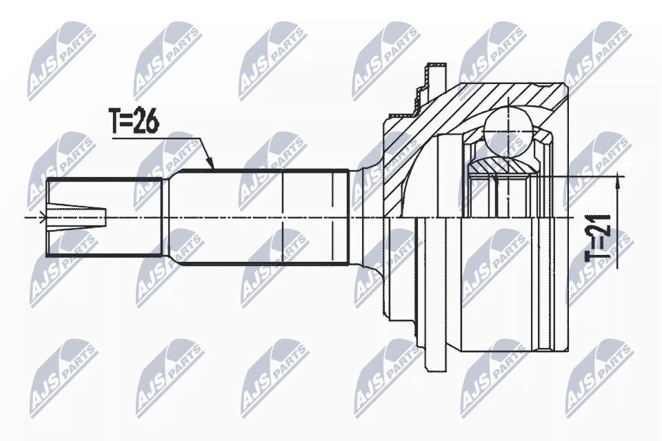 JOINT KIT DRIVE SHAFT NPZ-TY-104 FOR TOYOTA YARIS/Hatchback/Van 1KR-FE 1.0L 4cyl - Image 5