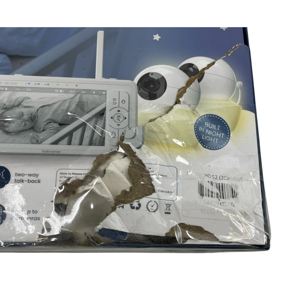 Monitor de video para bebé Babysense HD S2 blanco con 2 cámaras #ND8765 (TC) Foto 2 de 4