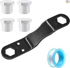 Water Heater Drain Plug Kit with Angled Wrench   Fits 7/8"  15/16" Drain Plugs