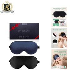 Adjustable Hypoallergenic Silk Eye Masks - 100 Blackout for Relaxing Sleep