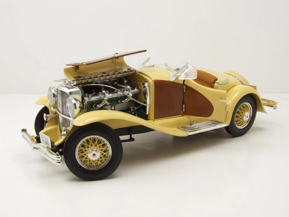 Duesenberg SSJ Speedster 1935 Oro Marrone Modellino Auto 1:18 Auto World - Immagine 4 di 4