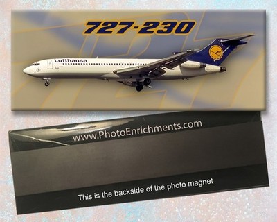 Lufthansa Airlines Boeing 727-230 Handmade 2'' x 5'' Fridge Magnet (PMT1658)