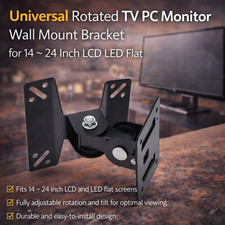 Universal Rotated TV PC Monitor Wall Mount Bracket for 14 ~ 24 Inch LCD LED Flat
