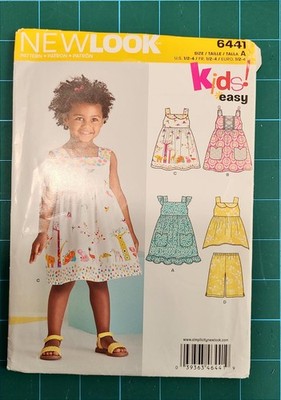 New Look 6441, Baby EASY Kleid Schnittmuster, Gr. 1/2, 1, 2, 3 & 4 ungeschnitten/unbenutzt