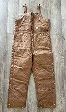 Carhartt Brown Overalls Work Wear Heavy Duty Mens Large
