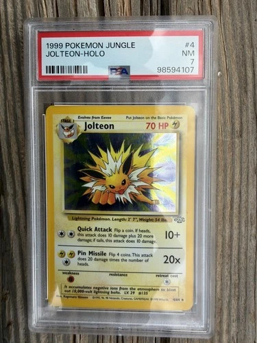 2002 POKEMON LEGENDARY COLLECTION #14 JOLTEON-HOLO PSA 7
