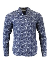 GANT RUGGER Men's Indigo Sphere Hugger Button Down 341670 Size M 135 NWT