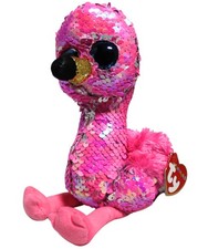 Ty Flippables - Pinky the Flamingo, MWMT Stuffed Animal Toy