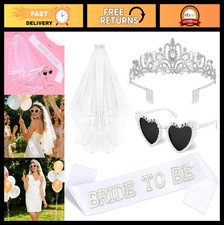 Bachelorette Party Decorations Set - Bride to Be Sash, Tiara, Veil  Sunglasses
