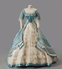 Custom 18th Century Vintage Ball Gowns Victorian Square Neck 3D Floral Civil War