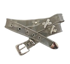 Ladies Vintage Silver Mesh Belt With Accent Hardware Size 30" Small