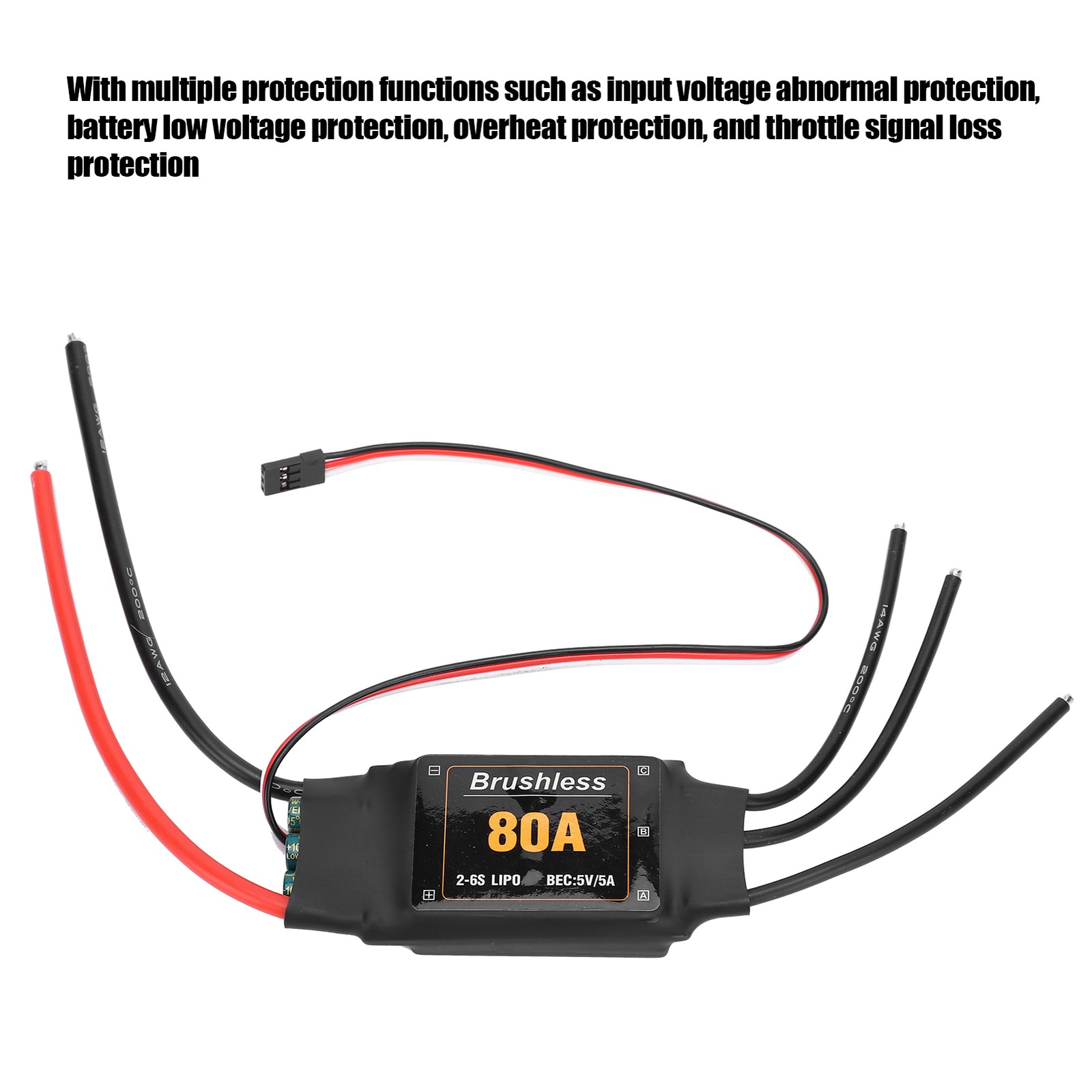 High-Quality 80A Brushless ESC For RC Aircraft Throttle Control Premium