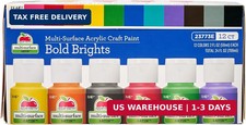 Apple Barrel Essentials Acrylic Paint Set, 12, 24 Fl Oz Pack of 1 