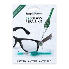 SnapIt Screw Eyeglass Repair Kit 5 Screws & Mini Double Ended Screwdriver Green
