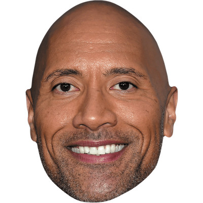 Dwayne ''The Rock'' Johnson (Stoppeln) Promi Maske, flaches Kartengesicht