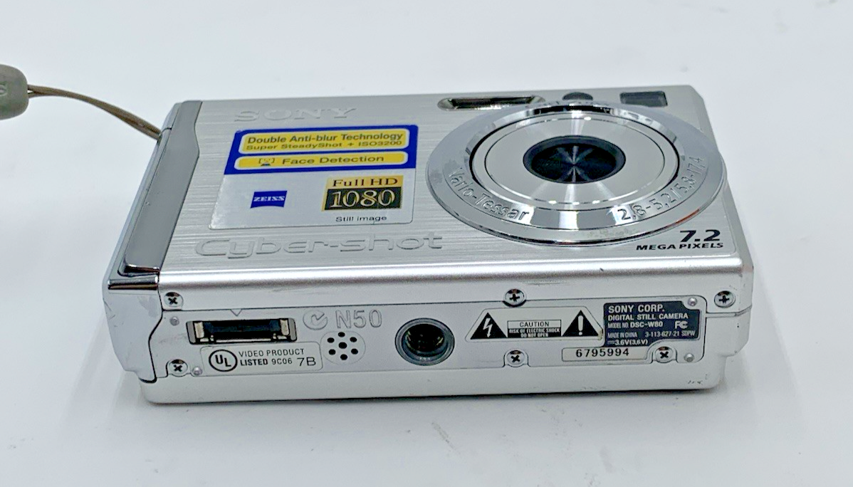 Sony Cyber-shot DSC-W80 7.2MP Digital Camera - Silver for sale