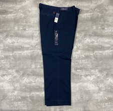 vintage POLO RALPH LAUREN PRESTON PANT Mens 38x30 navy blue Flat Front Chino