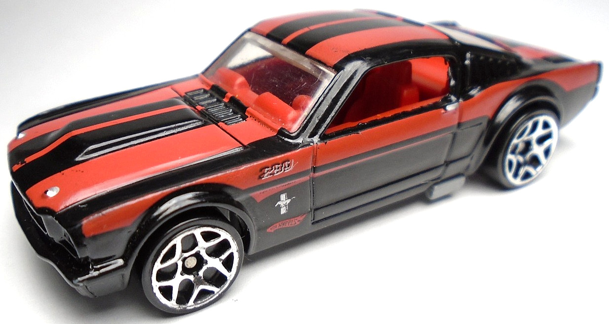 2011 HOT WHEELS HW '65 FORD MUSTANG FASTBACK BLACK 1:64 DIECAST 3" CAR WITH RED