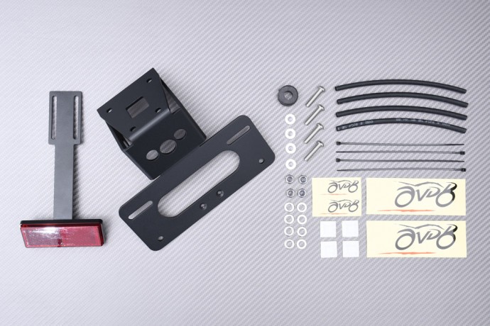 Kit Support de Plaque pour Rénovation Arrière de Kawasaki ZX-10R Ninja 2021 2022 2023 2024 Catadioptre Rouge