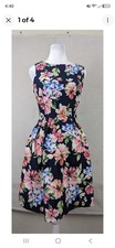 Vince Camuto Dress Women's Size 12 Multicolor Sleeveless Fit & Flare Floral 4305