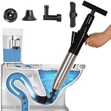 Toilet Plunger High Pressure Air Drain Blaster Gun Drain Clog Remover Tools A...