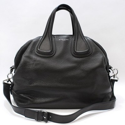 Schultertasche Givenchy schwarz Leder neu Nightingale mittel silberfarben 147447699