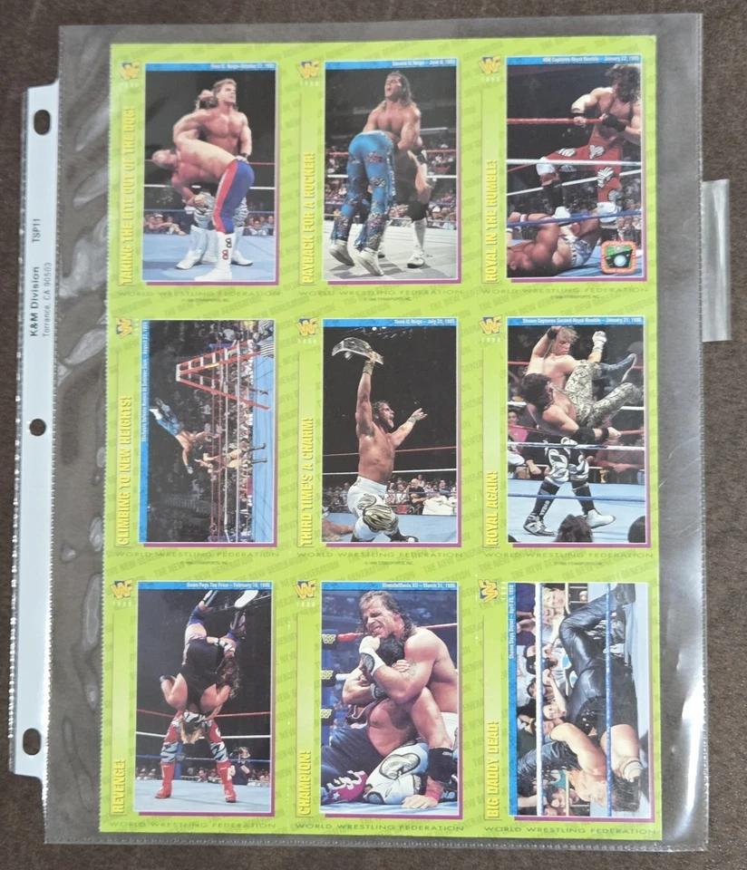 Hoja de tarjetas vintage de la revista Shawn Michaels de la WWF sin cortar WWE Foto 3 de 4