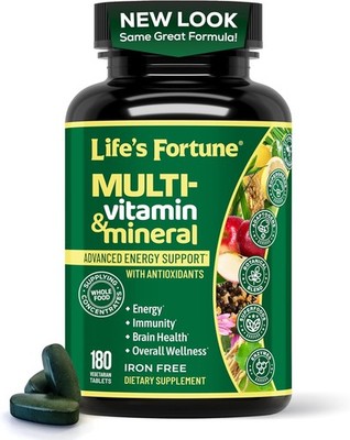Life's Fortune Multi Vitamin Mineral Natural Energy, 180 Cap