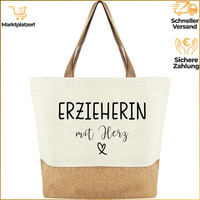 Jutebeutel Erzieherin Jute Baumwolltasche Groß Einkaufstasche Geschenk FüR