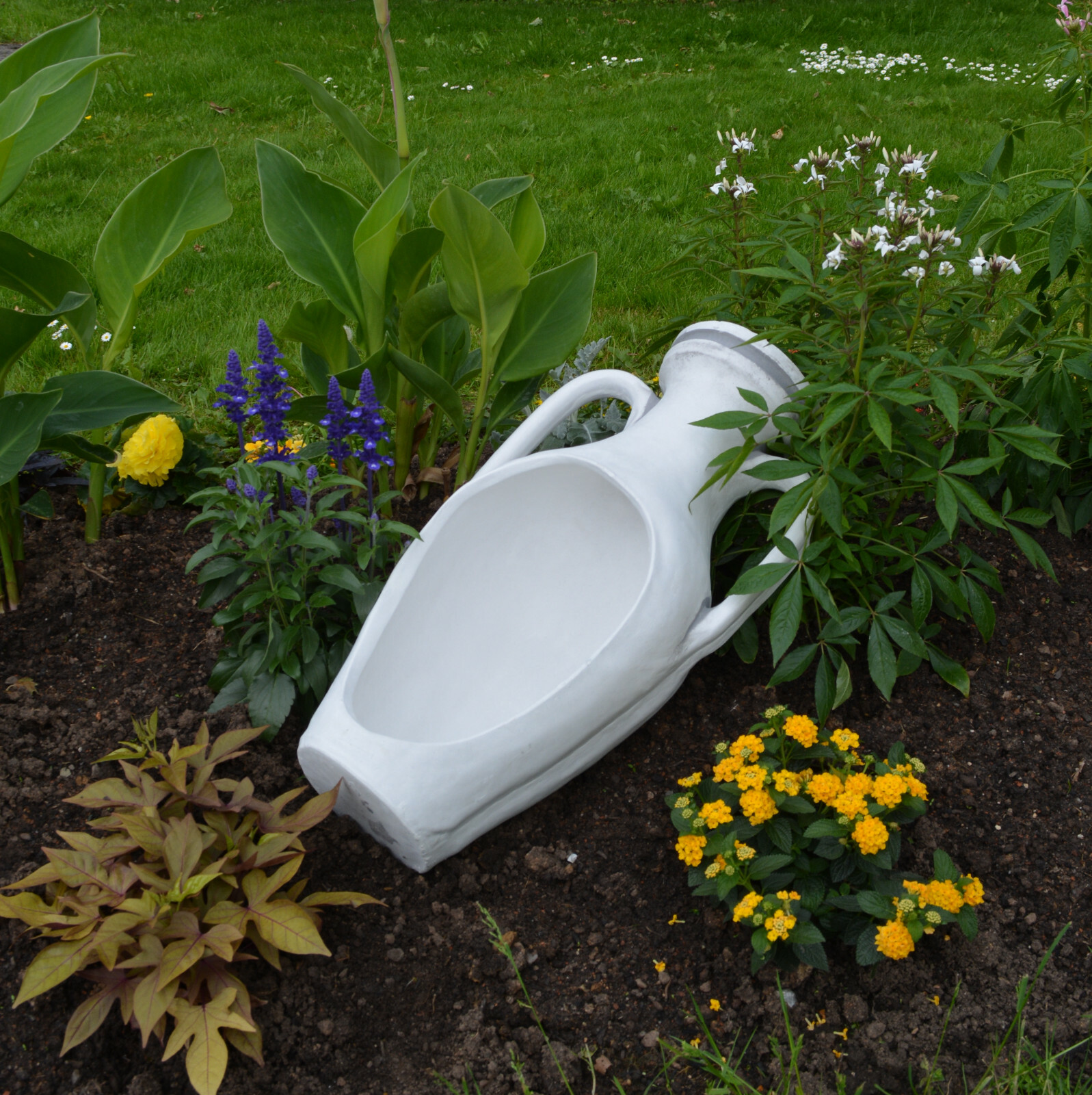 Planter Amphora Antique Flower Pot 29cm 15kg 7 Litre Concrete Frost Proof