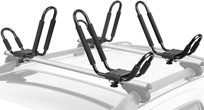 J-Bar Kayak Rack for 2 Pairs with Tie Down Straps - Roof Top Mount