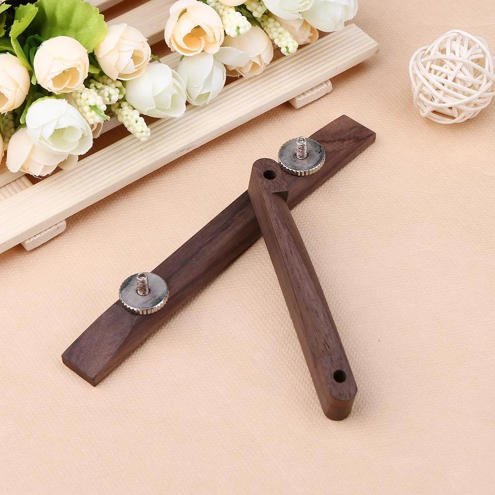 Adjustable Rosewood Archtop Jazz Guitar Bridge Base and Saddle, Unslotted