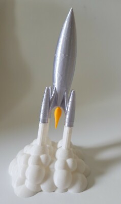 3D Printed Rocket Model, Scifi Space Rocket, Aerospace & Science Decor  7.6''