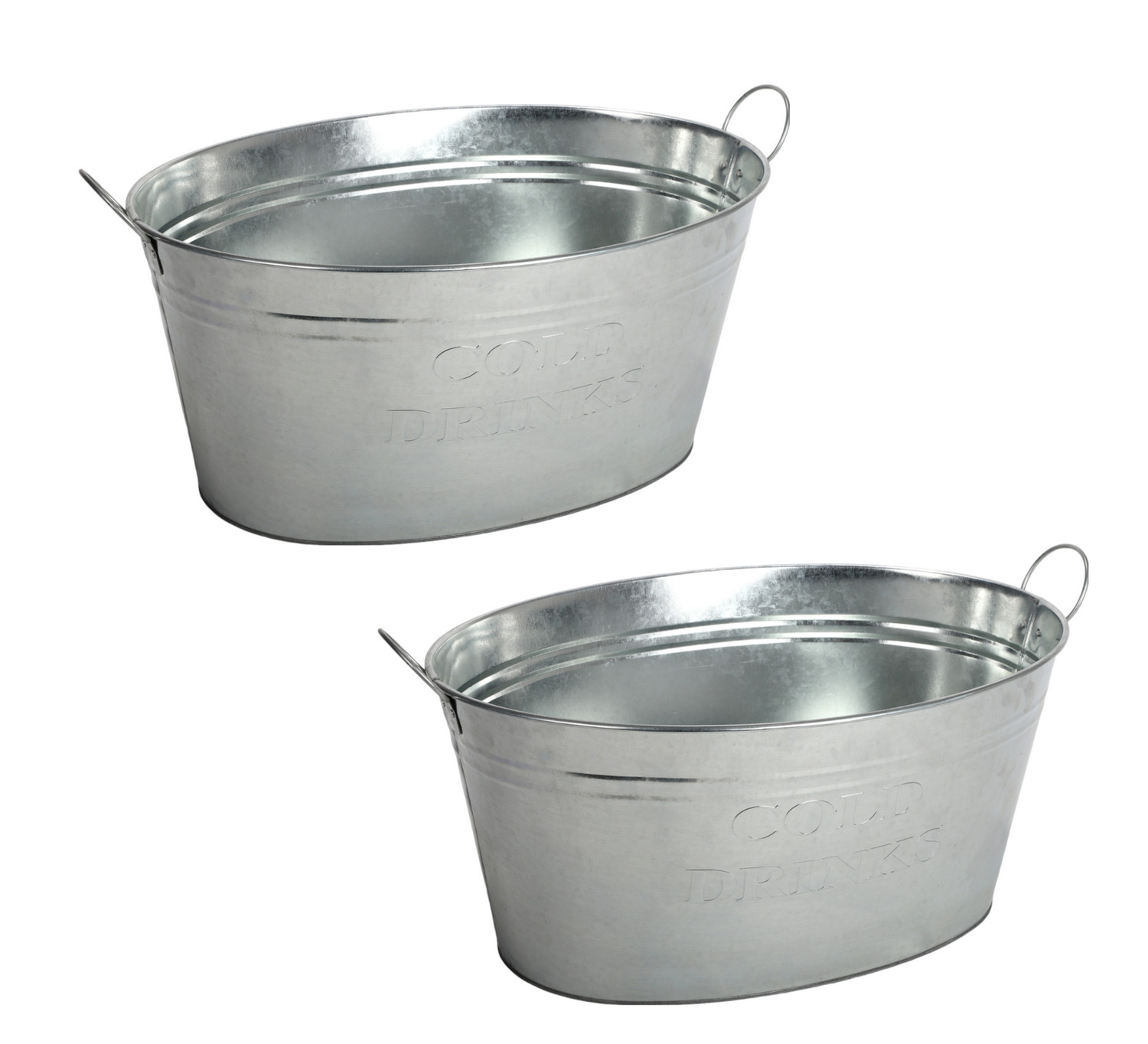 2x Getränkewanne Zinkwanne Getränkekühler 24l Sektkühler Eiseimer Pflanzwanne
