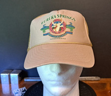 Vintage EUREKA SPRINGS Arkansas Baseball Cap Hat Rope Trim
