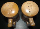 Vintage FRANKOMA Pottery Kitchen Salt Pepper Shaker Set With Handles Brown — photo 5