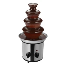 Chocolate Fountain Machine 4 Tier Stainless Steel Luxury Cheese Cascading Fondue