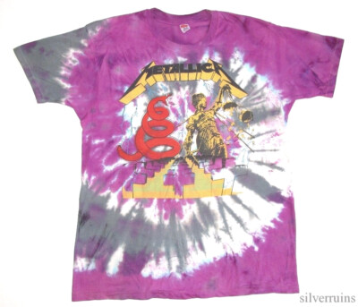 metallica the shortest straw tie dye t shirt