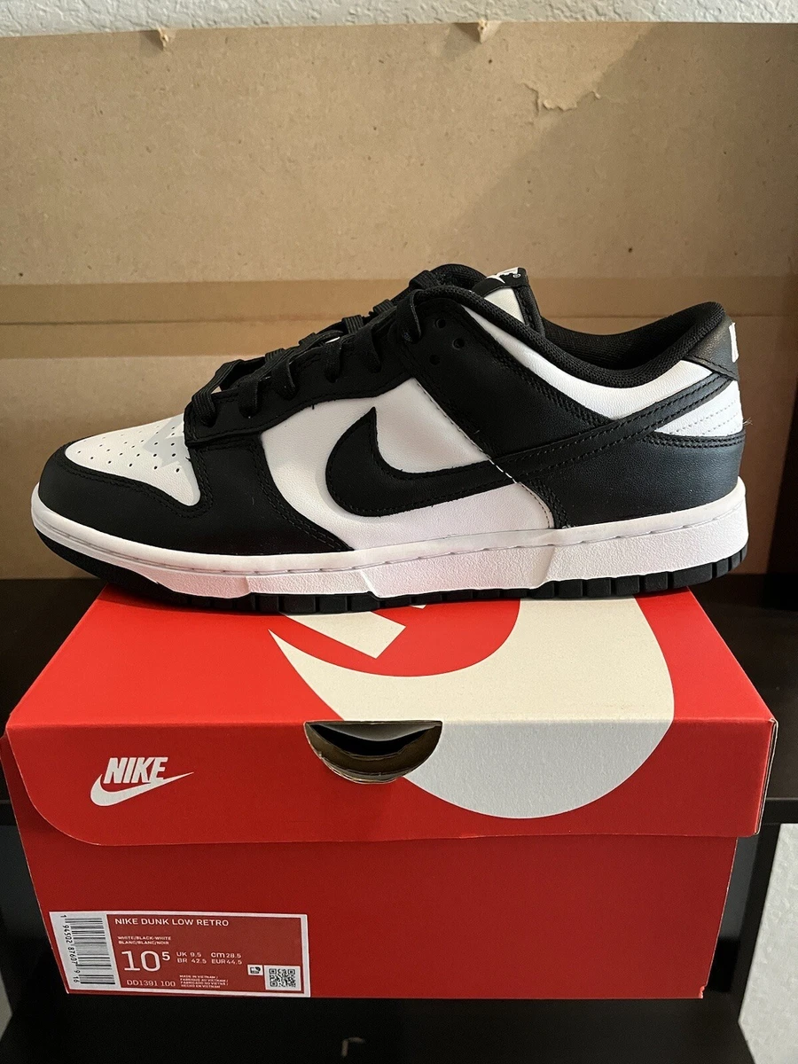 DS Men Size 10.5 - Nike Dunk Low Retro White Black 2021 aka Panda