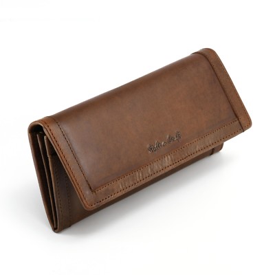 Style n Craft 391106 Ladies Long Clutch Wallet with Leather Frame in Oak Color
