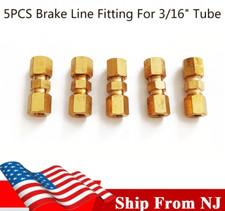 5x 316 Od Brass Brake Pipe Connector Tubing Joiner Line Union Fitting 33x10mm