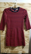 Gap Designed & Crafted Women's Two Pockets Shift Dress Small 3/4 Sleeve  Red