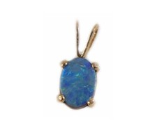 Vintage Australian Black Opal+14ktGF Pendant Ancient Roman Cupid Mark Antony Gem