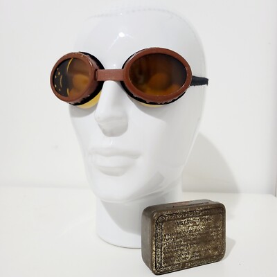 WW2 1941 DATED DESERT GOGGLES BRITISH ARMY TANK WWII MILITARY DUST SLM  LRDG UK