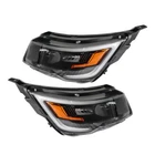 Labwork RH&LH Headlight For Ford Explorer Sport 2016-18 Black Halogen W/LED DRL