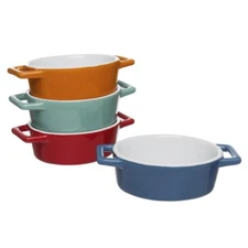 Oven Dishes Stoneware Small Mini Ceramic Oval Baking Dish – 4 PACK