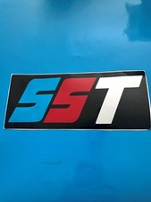 3.5" X 8" Vintage Sno-Jet SST Replacement Hood Sticker New Red, Blue and White 